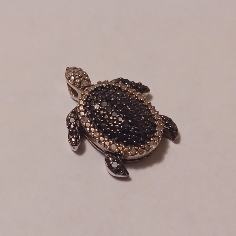 Diamond Turtle Pendant Charm